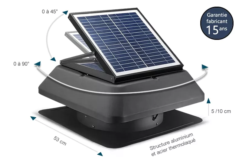 extracteur d'air solaire autonome 