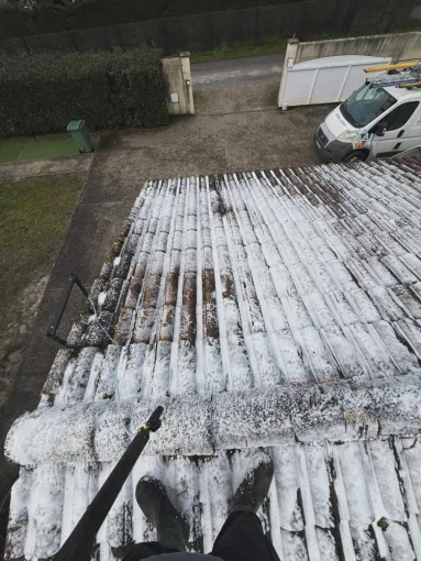 Démoussage toiture par mousse active à Langon, Bassin d'Arcachon, LSR HABITAT